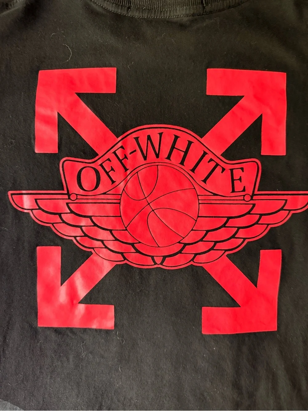 Off-White x Jordan Deadstock Tee with Red Arrow & Wing Logo